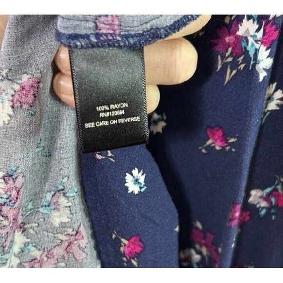 Torrid Women's Blue Floral Print Challis Tank Dress Size 3 - Picture 9 of 9